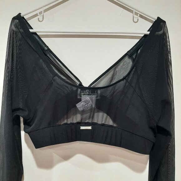 Joseph Ribkoff black shadow sheer cover up blouse - Picture 4 of 11